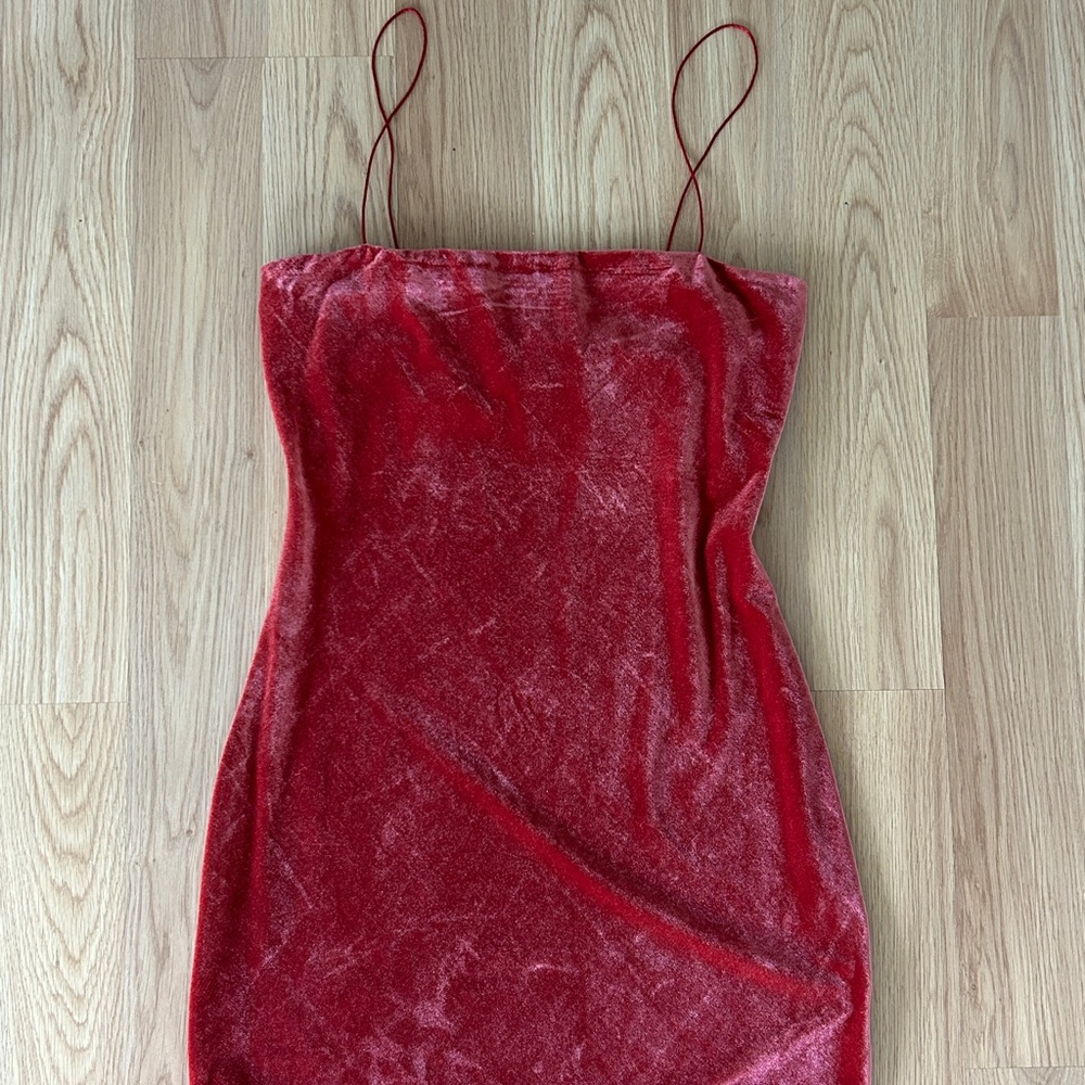 Pink velvet bodycon dress size M